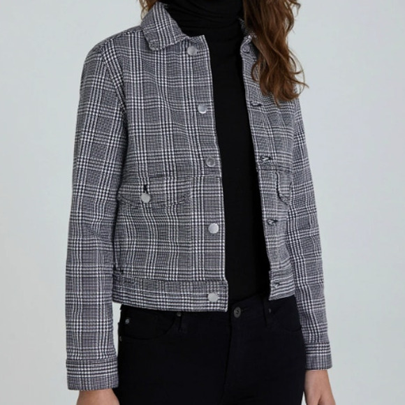 Adriano Goldschmied Evonne Houndstooth Cropped Button Front Jacket XS - Picture 1 of 10